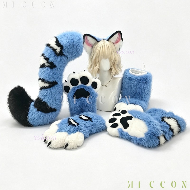 Derpyy Blue Tiger Fursuit Ears - Anime Cosplay Ladies review and price